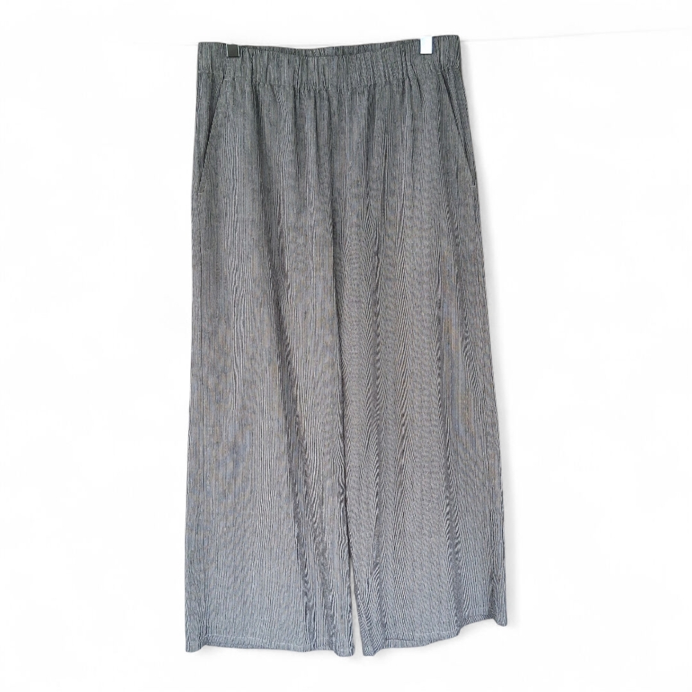 Eileen Fisher Grey and White  Pinstriped Pants